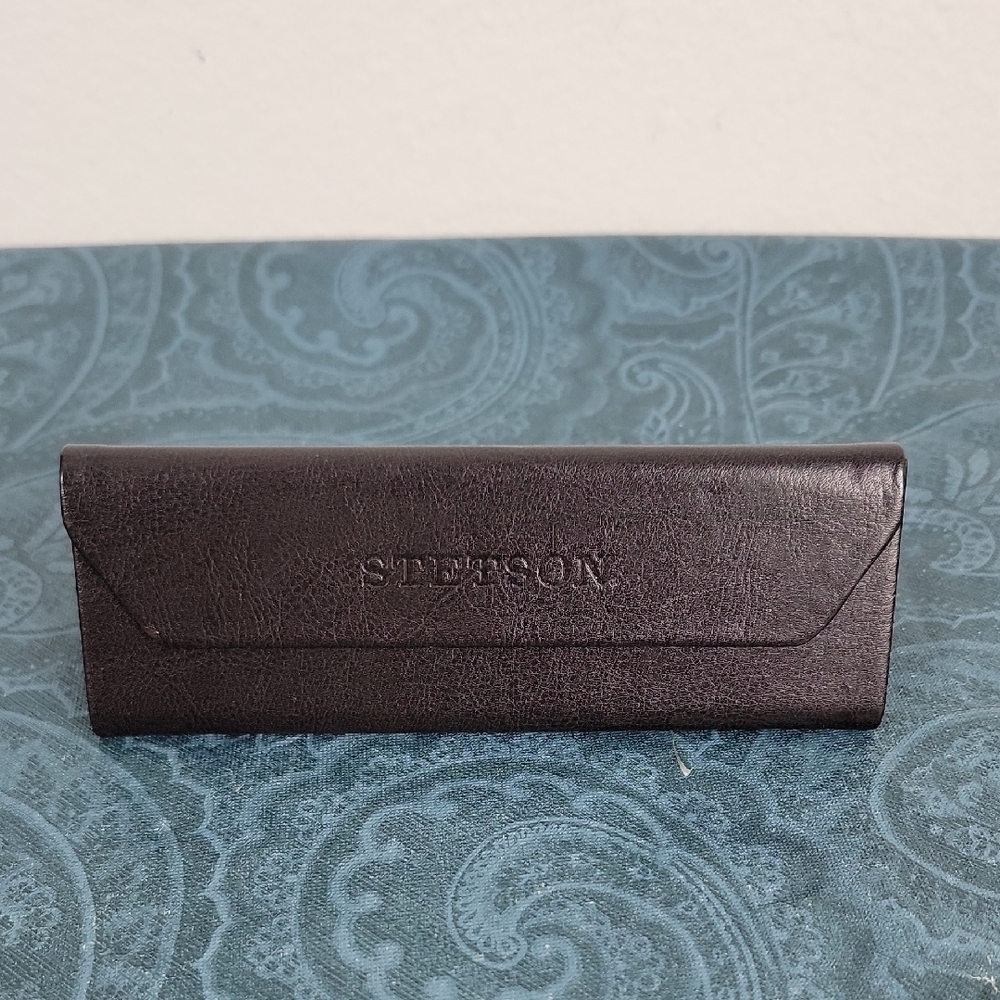 Stetson Brown Eyeglass Case Triangle Foldable Shape Case Only, No Glasses